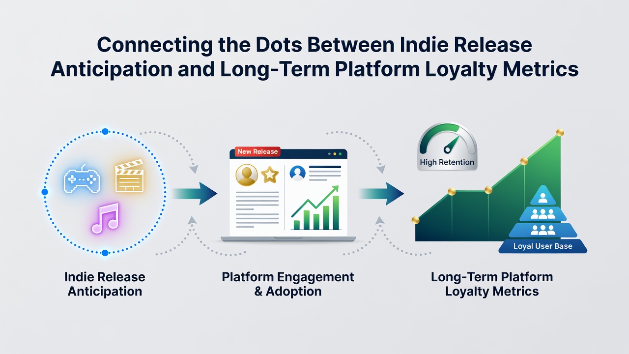 Graph illustrating loyalty retention curves for high- versus low-anticipation indie titles across multiple platforms