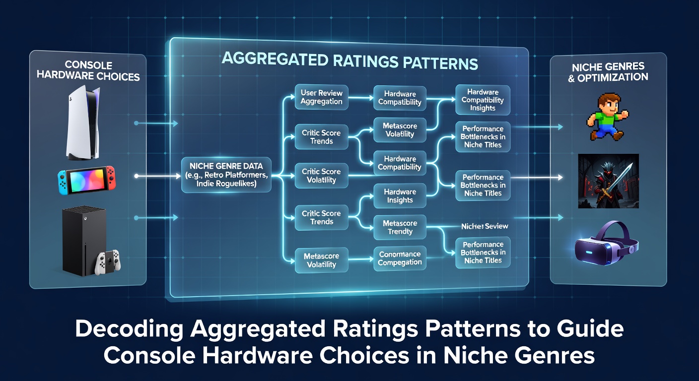 Console hardware options displayed alongside aggregated rating charts for niche game genres