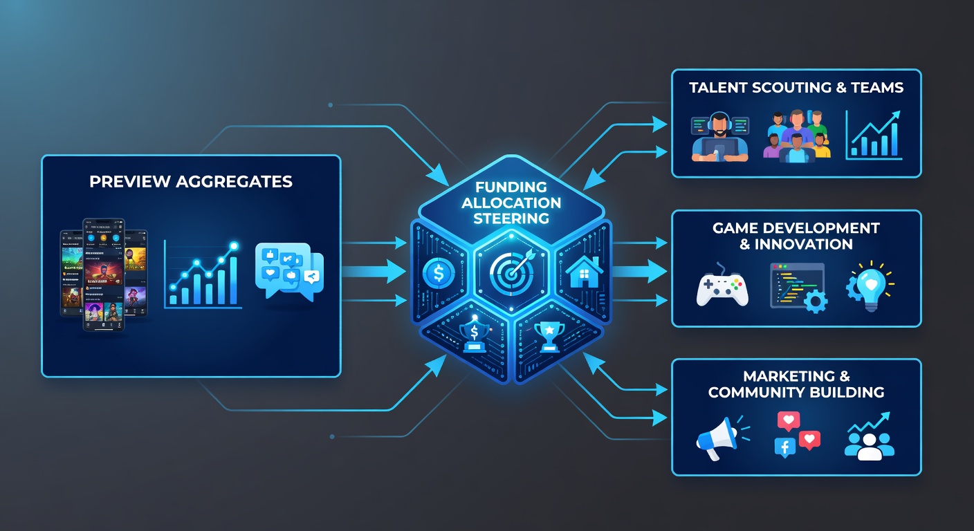 Data visualization showing correlation between preview scores and funding amounts in mobile esports