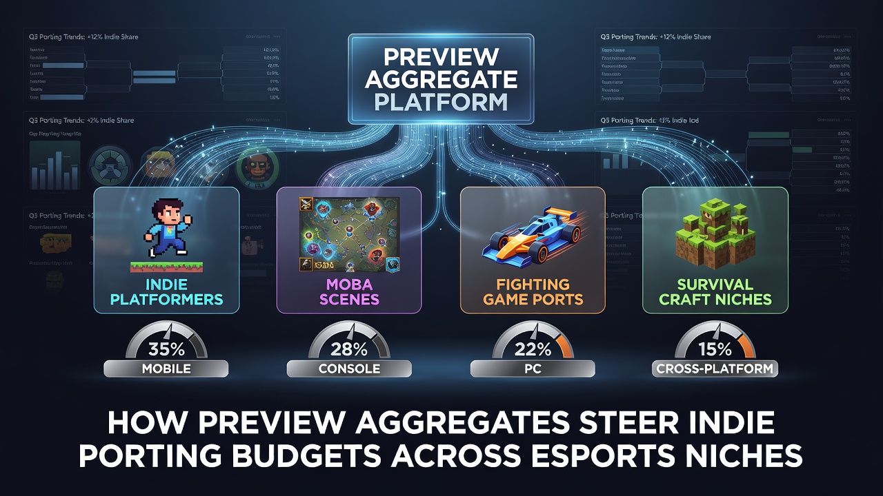 Visualization of preview aggregate scores influencing esports indie game porting decisions