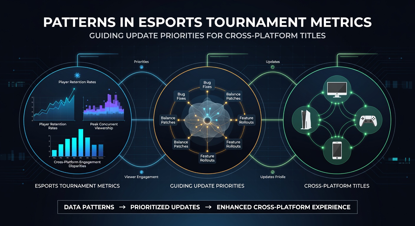 Esports tournament dashboard displaying real-time metrics from a cross-platform competition