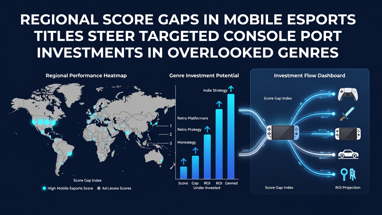 Analysis chart showing regional performance variations in mobile esports titles across different markets and genres