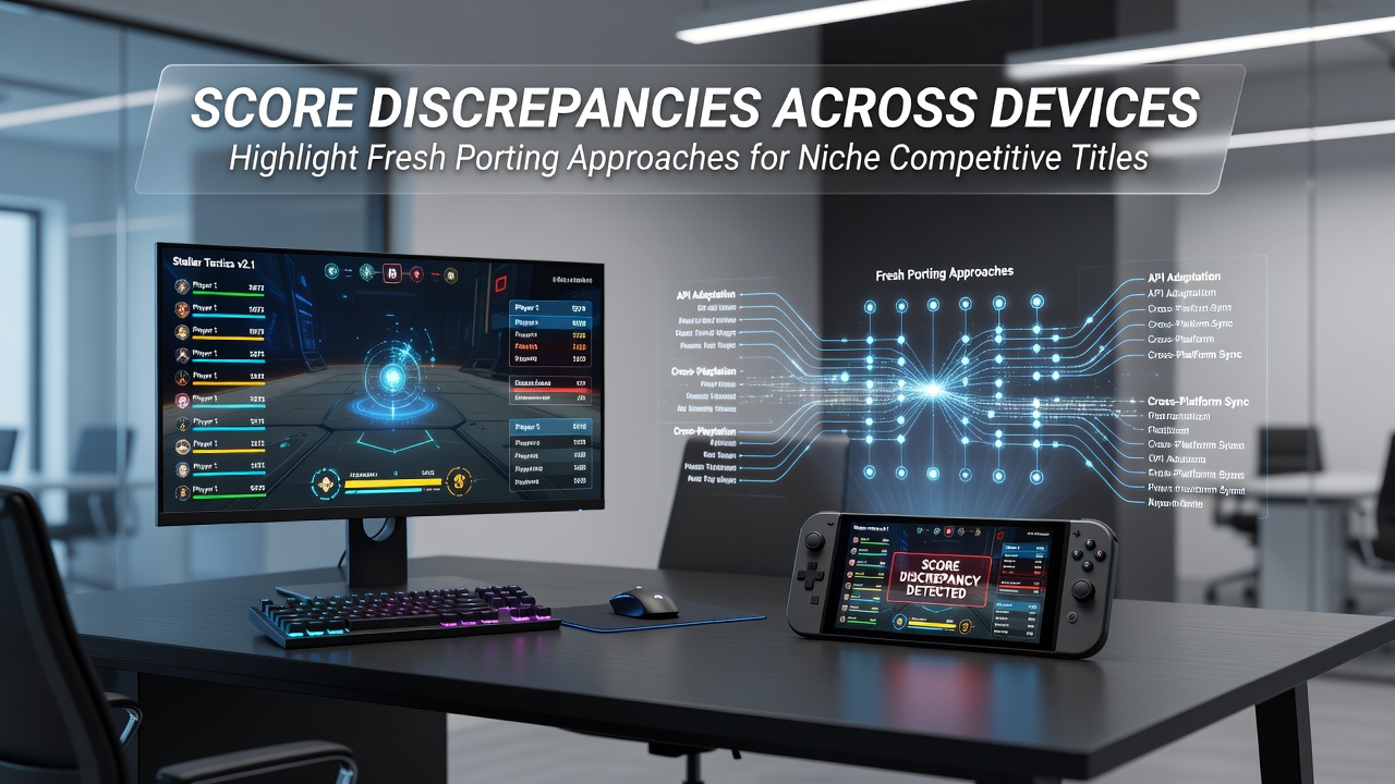 Comparison chart showing review score differences for niche competitive games across mobile, PC, and console platforms in mid-2026