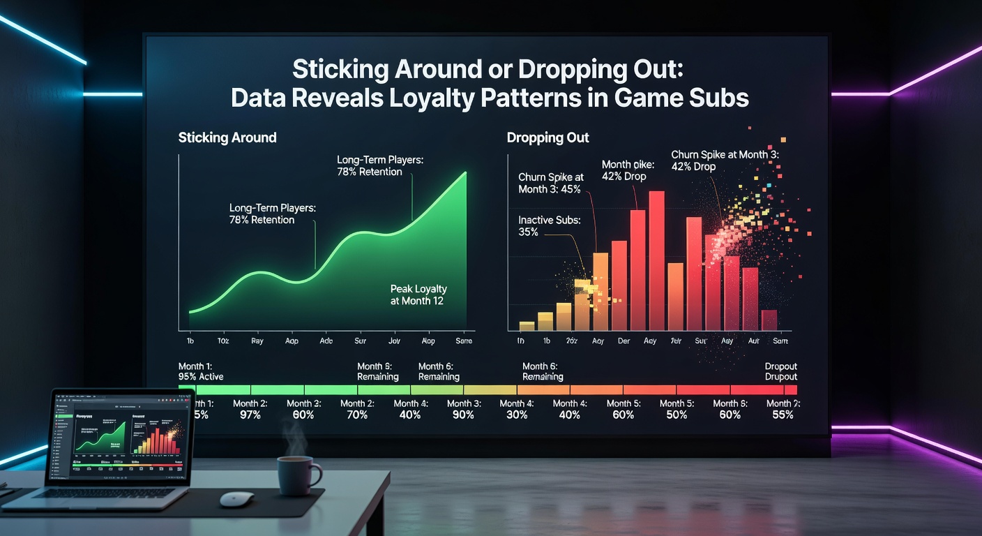 Bar chart comparing churn factors across subscription services, with pie slices showing percentages for cost, content fatigue, and competition