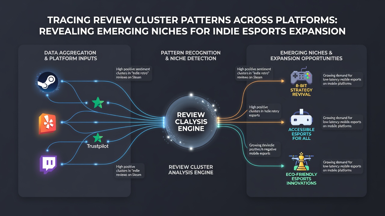 Data visualization of review clusters highlighting niche esports opportunities in indie titles